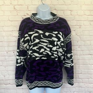 Vintage knit crew neck sweater
